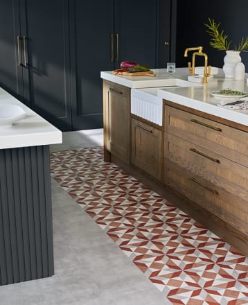 Amtico Victorian Star pattern LVT in a kitchen