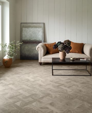 Amtico Gotland Oak laid in a basket weave pattern