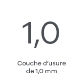 Couche d'usure de 1,0 mm